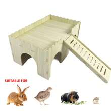 1 pieza Casa de madera extra grande, hábitat, juguete para jugar, ejercitar, interactuar, alimentar, esconderse, trepar, adecuado para conejillos de Indias, conejos, erizos, cobayas y otras mascotas grandes, regalo de Navidad y Año Nuevo