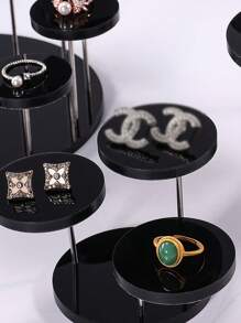 1pc 12 Round, 5 Round, 3 Round, Multi Style Jewelry Figurine Display Stand, Ring Ladder Display Stand, Acrylic Earring Stand, Bracelet Stand, Display Stand, Desktop Storage, Jewelry Storage - Multicolor - View 2