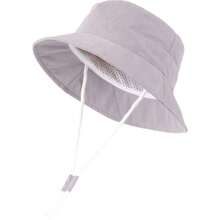 Infant Sun Hat, Toddler Summer Sun Protection Hat, Baby Boy Hat, Beach Hat, Wide Brim Bucket Hat, Baby Girl Hat, Adjustable Children Cap - 純色短沿盆帽 - 查看 28