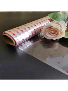 30米长透明玻璃纸卷，白色波点图案 - 加厚透明礼品包装膜，适用于礼品、鲜花、节日和情人节包装 - 彩色 - 查看 8