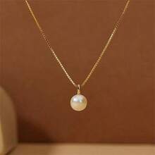 1pc Fashionable Minimalist Pearl Collarbone Chain Necklace, High-End & Versatile