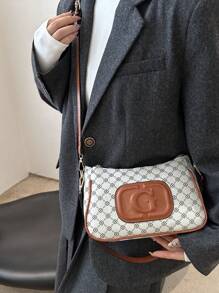 小众法式复古花卉女式腋下包，2025新款韩版时尚休闲百搭单肩斜挎包 - 米色 - 查看 4