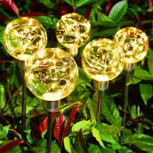 1 pièce Lumière solaire sur chemin avec globe en cristal - Pour le jardin, la terrasse et les occasions festives