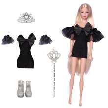 11.5 英寸娃娃时尚服装套装，露肩蝴蝶结礼服时尚可爱服装套装，5 种风格可混搭（不含娃娃） - 彩色 - 查看 11