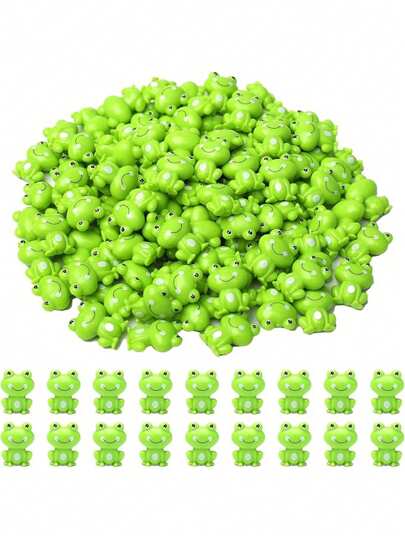 20pcs/10pcs/1pc-Mini Green Plastic Frogs, Small Frog Figurine Tiny Frogs To Hide Fairy Garden Miniature Dollhouse Home Decor Frog Decorations For Party