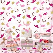 200Pcs Glitter Western Cowboy Table Confetti For Horse Race Theme Pregnancy Celebration Birthday Party Supplies