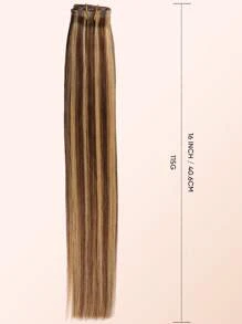 jessie's wig 杰西假发7件套，含16个夹子，直发夹式接发，真人发，天然原生发，双层缝制，适合女性日常佩戴，易于佩戴，P4/27#棕色至暖金色渐变挑染 - S4/27 - 查看 5
