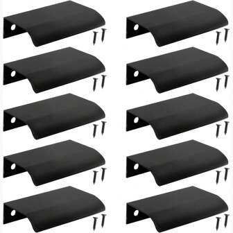 5 件现代手指边缘拉手，120 毫米/4.72 英寸铝制隐藏式拉手隐藏式手指抽屉把手，适用于橱柜、厨房、壁橱、衣柜、门