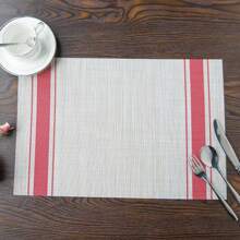 Rectangular Placemat Kit For Table Setting Placemat Dinner Sousplast 30x45cm - Red - View 11