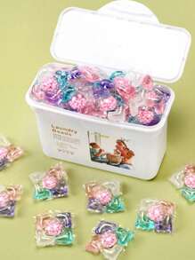 50 Capsules Bags Of Liquid Soap Bags For Washing Clothes With Flower Scent - Colors - View 1