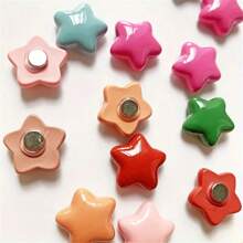 10 peças de ímãs de geladeira em formato de estrela - feitos de material de resina, mini ímãs de geladeira fofos para decoração de casa, quadro branco, clipes de fotos