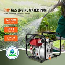 Gasoline Powered Trash Pump, 3"/2", 6.5HP/7HP, 132GPM /242GPM 4-Stroke Gasoline Engine Water Transfer Pump With 25ft/7.62m Outlet Hose, 98/148ft Max Lift, 22/26ft Suction, Cast Iron Impeller For Irrigation Ponds - Gasoline Powered Trash Pump(1) - 查看 2