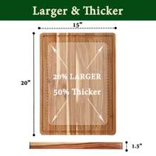 Large Acacia Wood Cutting Boards For Kitchen, Extra Large Wooden Cutting Board With Juice Groove, Reversible Butcher Block Cutting Board For Meat And Veggies, Multi-Sizes For Choices - wood color - View 7