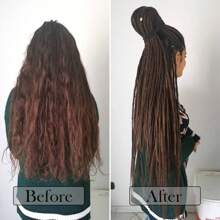 3 Piezas de extensiones de rastas sintéticas rectas de 24 pulgadas con doble extremo, hechas a mano, suaves, de estilo reggae hippie, para mujeres