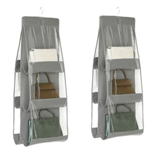 双面透明 6 层收纳袋，衣柜挂衣袋，手提包防尘袋