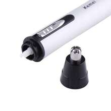 Kemei KM-6652 2-In-1 Electric Nose & Ear Hair Trimmer For Men - Rechargeable Personal Grooming Tool, Precision Shaver For Nose And Ear Hair