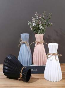 1pc Mini Origami Vase, Vase, Creative Rope Mouth Plastic Flower Holder - Multicolor - View 7