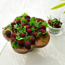 30 piezas de fresas de plástico artificiales de color rojo cereza con cuentas de vidrio y espuma realistas para decoración de hogar, cocina, fiesta y utilería de fotografía