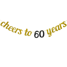1set Gold Black Cheers To 20 30 40 50 60 Years Banner Birthday Party Decoration