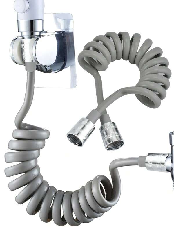 Manguera de ducha flexible de 1,5 M/2 M/3 M, manguera de ducha telescópica de PU con diseño de espiral, manguera de repuesto para cabezal de ducha, grifo de inodoro/rociador de bidé