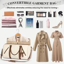 NEWHEY Garment Duffle Bags For Travel Convertible Carry On Garment Bag For Women Large Capacity Suit Bag With Shoe Pouch Waterproof Weekender Bag For Women 2 In 1 Hanging Suitcase Dress Travel Bag - 米色 - 查看 7
