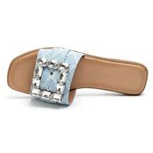 Slippers With Decorative Buckle And Ergonomic Insole - Baby Blue - View 4