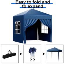 LOEFME 2m X 2m Pop Up Heavy Duty Gazebo With Sides & Carry Bag, Marquee Garden Party Tent Outdoor Waterproof And Rainproof - Blue - View 7