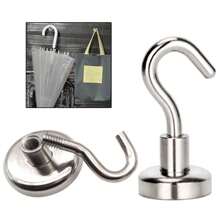 4pcs Strong Magnetic Hooks, Non Perforated Magnet Circular Anti Collision Magnetic Hooks, Household Storage, Kitchen, Bathroom, Office Hooks