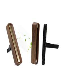 1 件高端复古金属和木质汽车通风口香薰夹式扩散器，带 2 种香味蜡 - 咖啡棕 - 查看 5