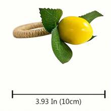 1/2/4PCS Handmade Napkin Rings, Yellow Lemon, Realistic Lemon Napkin Rings For Weddings, Dinners, Banquets And Napkin Holders.