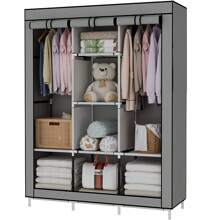 Modular, Foldable Wardrobe With Fabric Cover - Xám - Xem 5