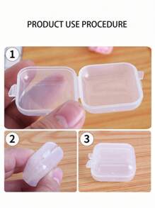 10pcs/20pcsSet Fashionable Simple Clear Plastic Mini Square Box For Jewelry & Earplugs & Accessories, Portable & Mini Storage Boxes - Clear - View 5