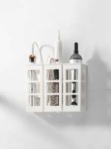 1 件壁挂式美发工具收纳架，适用于卷发器、梳子和直发器，无需钻孔浴室收纳架，美发工具收纳盒 - 彩色 - 查看 8