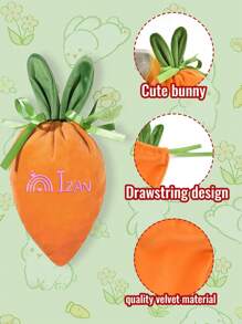 Custom Easter Carrot Pockets,Personalized Embroidered Easter Basket,Easter Basket With Name,Custom Easter Bucket,Cute Bunny Ears Baskets, Easter Gift,Egg Basket