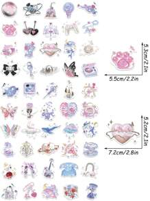 250 件梦想女孩水晶贴纸，适合儿童，水瓶彩色贴纸，笔记本电脑滑板日记手机涂鸦贴花，适合儿童青少年女孩成人礼物 - 彩色 - 查看 5