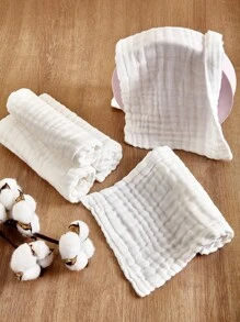 1/4/8/12/20 piezas/paquete Paños para eructos de bebé recién nacido, toallas de mano suaves y absorbentes para bebés, toalla de baño suave para bebés, paño facial para bebés, regalo de ducha para recién nacidos - Blanco
