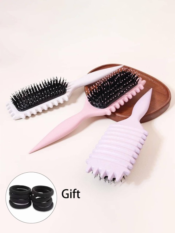 1PC Bounce Hollow Combs Curl Define Styling Brush Smooth Hair Fluffy Comb Massage Home Hair Styling Tool Combs For Woman,Hair Brush,Comb,Hair Tools,Hair Products And Accessories For Barber Salon Beauty Travel Essentials