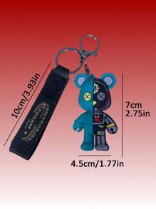 1-2pcs Cartoon Mechanical Teddy Bear Keychain, Car Key Chain, Home/Office Key, Anti-Lost Chain, Cute Bear Pendant, Mom Keyring, Bag Accessory, Backpack Lanyard, Delicate Decorative Key Chain - Multicolor - View 5