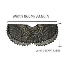 Vintage 1920s Flapper Shawl Sequin Beaded Short Cape Beaded Decoration Gatsby Party Mesh Short Cover Up Dress Accessory