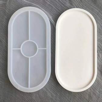 1 pieza Molde de bandeja ovalada de silicona de moda, adecuado para manualidades DIY