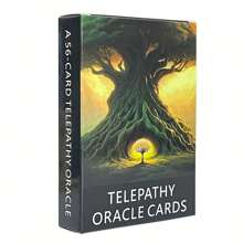 Tarot 56 Card Telepathic Oracle Cards For Clarity And Divination, English Version With Meaning, Heartfelt Tree Design For Meditation And Spiritual Connection - Multicolor - View 3