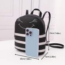 Children's Cute Small Backpack Color Contrast Shoulder Crossbody Bag - Multicolor - View 4
