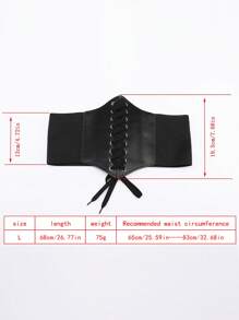 1pc Solid Color Palace Style Vintage Elegant PU Leather Waist Belt