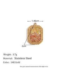 1 件简约独特配饰 14k 镀金不锈钢微镶嵌彩色水钻心形几何吊坠女士 - 吊墜 - 查看 24