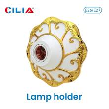 2pcs Petal Relief Lamp Holder,E26/E27 Bulb Socket Base,110V/220V Universal Light Socket,Secure Base For Home, Office & Industrial Glamour,White/Gold/Silver - Meteor - View 9
