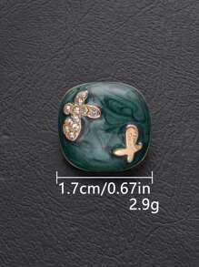 4pcs/Pack Luxury Metal Flower Decoration Buttons With Rhinestone, Fashion Accessory For Coat, Shirt, Sweater, Jacket And Bags, DIY Jewelry Sewing Crafts
