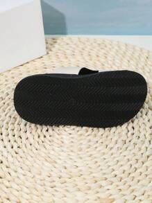 1 para beżowych kapci dla dziewczynki, wsuwane kapcie dla maluchów, nowy model, letnie klapki plażowe na zewnątrz - Beżowy - Zobacz 8