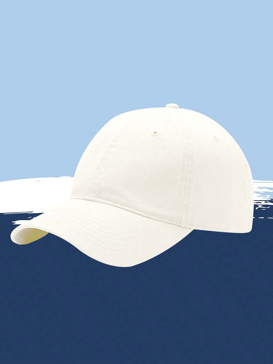 Gorra de béisbol casual color puro para hombre - blanco - Ver 1