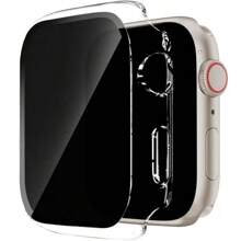 Funda de privacidad compatible con Apple Watch de 46mm, 42mm, 44mm, 45mm, 41mm, 40mm, [antiespionaje] protector de pantalla de vidrio templado, funda dura de PC compatible con Apple Watch Series 10, 9, 8, 7, 6, 5, 4, SE, Ultra/Ultra 2 - multicolor - Ver 10