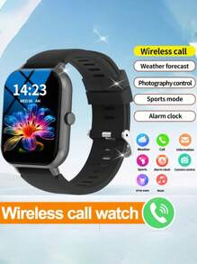 Sporty Smart Watches,Smart Watch For Women With High Definition Screen Smartwatch 1.70-Inch LED High-Definition Color Screen With Curved Surface, Fully Fitted Touch Screen Support For Multiple Languages, Wireless Charging Function, Music Player, Phone Call Function, Message Large Capacity 180MAHnotification